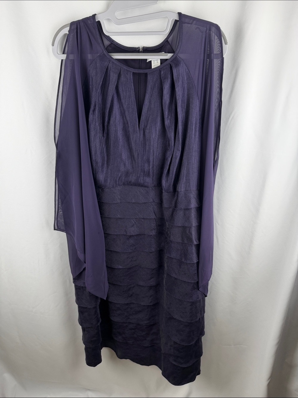 London Times Cape Sleeve Sheath Dress - BlackBerry
